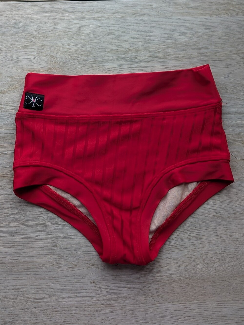 Kandi Kouture Red Ribbed High Waisted Dance Briefs - CXL
